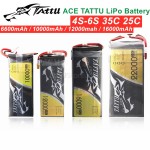 Tattu Battery 4s-6s 35c 25c 6600mah 10000mah 12000mah 16000mah 2200mah Lithium Rc Battery for Uav Airplane